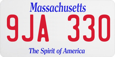 MA license plate 9JA330