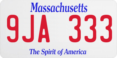 MA license plate 9JA333