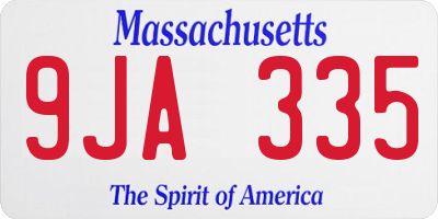 MA license plate 9JA335