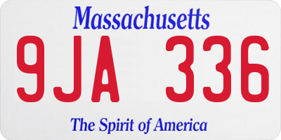 MA license plate 9JA336