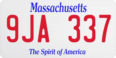 MA license plate 9JA337