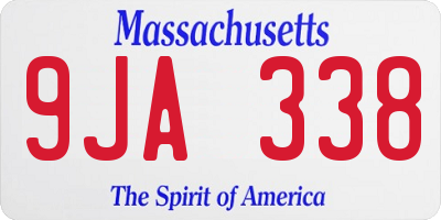 MA license plate 9JA338