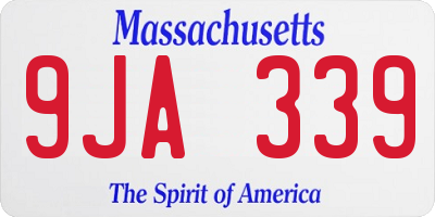MA license plate 9JA339