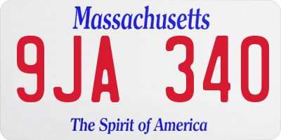 MA license plate 9JA340