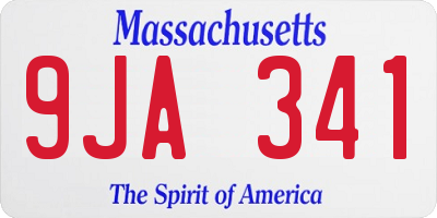 MA license plate 9JA341