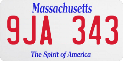 MA license plate 9JA343
