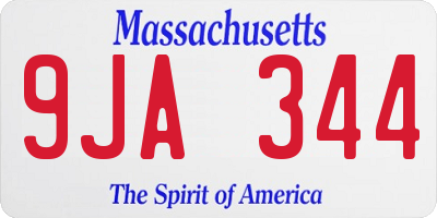 MA license plate 9JA344