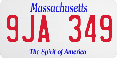MA license plate 9JA349