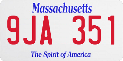 MA license plate 9JA351