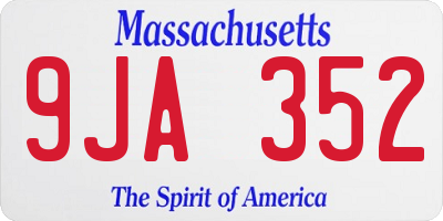 MA license plate 9JA352