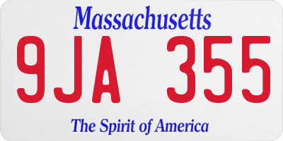 MA license plate 9JA355