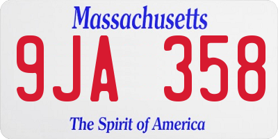 MA license plate 9JA358