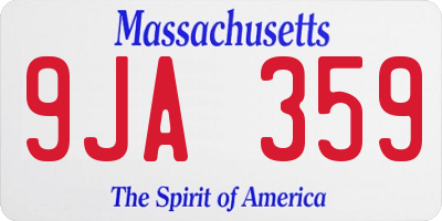 MA license plate 9JA359