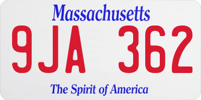 MA license plate 9JA362