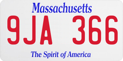 MA license plate 9JA366