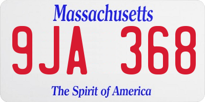 MA license plate 9JA368
