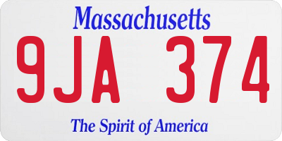 MA license plate 9JA374