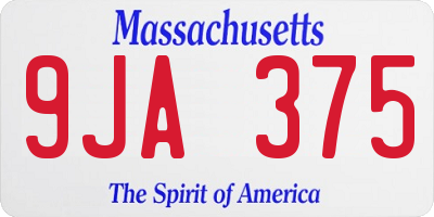 MA license plate 9JA375