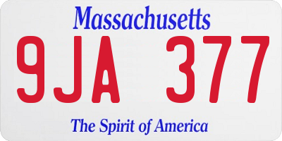 MA license plate 9JA377
