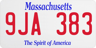 MA license plate 9JA383