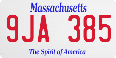 MA license plate 9JA385