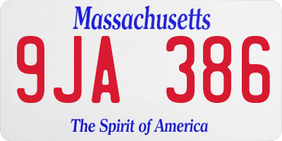 MA license plate 9JA386