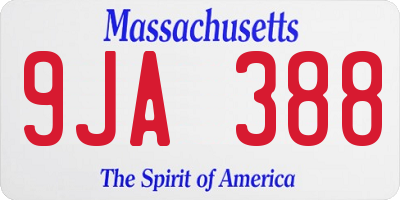 MA license plate 9JA388