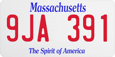 MA license plate 9JA391