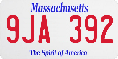 MA license plate 9JA392