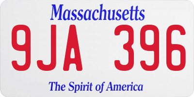 MA license plate 9JA396