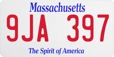 MA license plate 9JA397