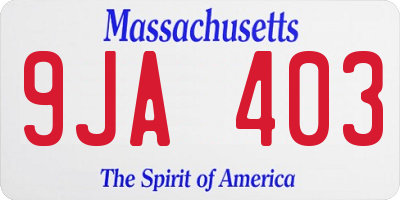 MA license plate 9JA403