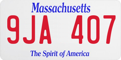 MA license plate 9JA407