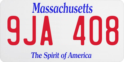 MA license plate 9JA408