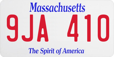 MA license plate 9JA410
