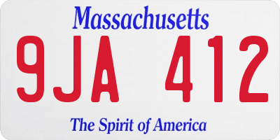 MA license plate 9JA412