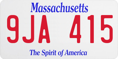 MA license plate 9JA415