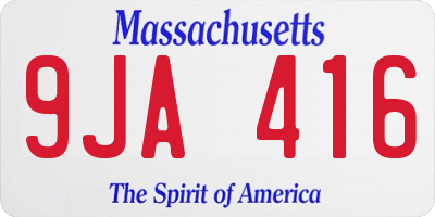 MA license plate 9JA416