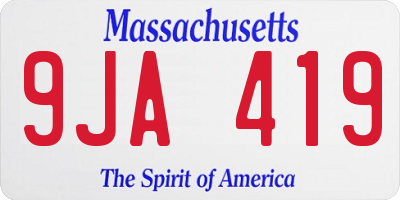 MA license plate 9JA419