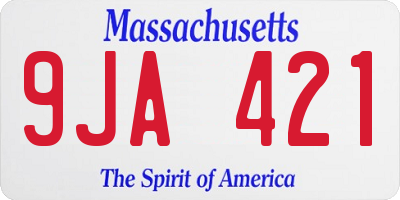 MA license plate 9JA421