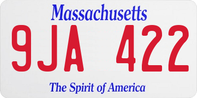 MA license plate 9JA422