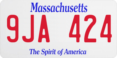 MA license plate 9JA424