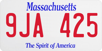 MA license plate 9JA425
