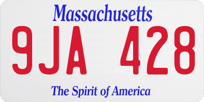 MA license plate 9JA428