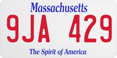 MA license plate 9JA429