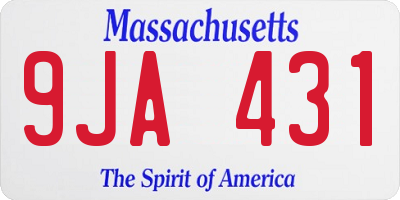 MA license plate 9JA431