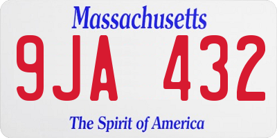 MA license plate 9JA432