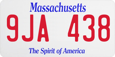 MA license plate 9JA438