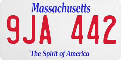 MA license plate 9JA442