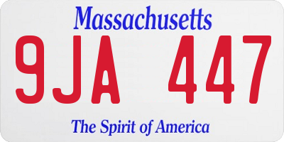 MA license plate 9JA447